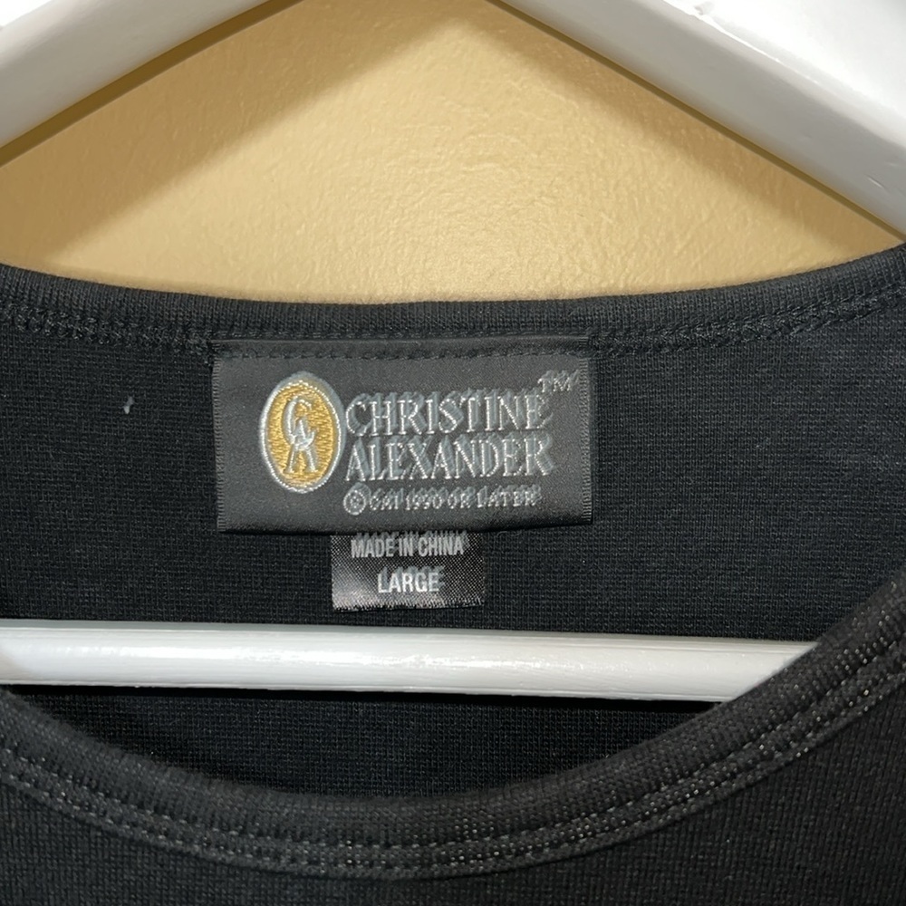 Christine Alexander, Large 3/4 sleeve, Black Top with Bling - Picture 4 of 6